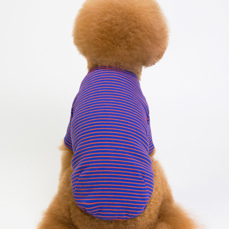 Pet Cotton T-Shirt Striped Dog Clothes Teddy French Bulldog Small Medium Breeds
