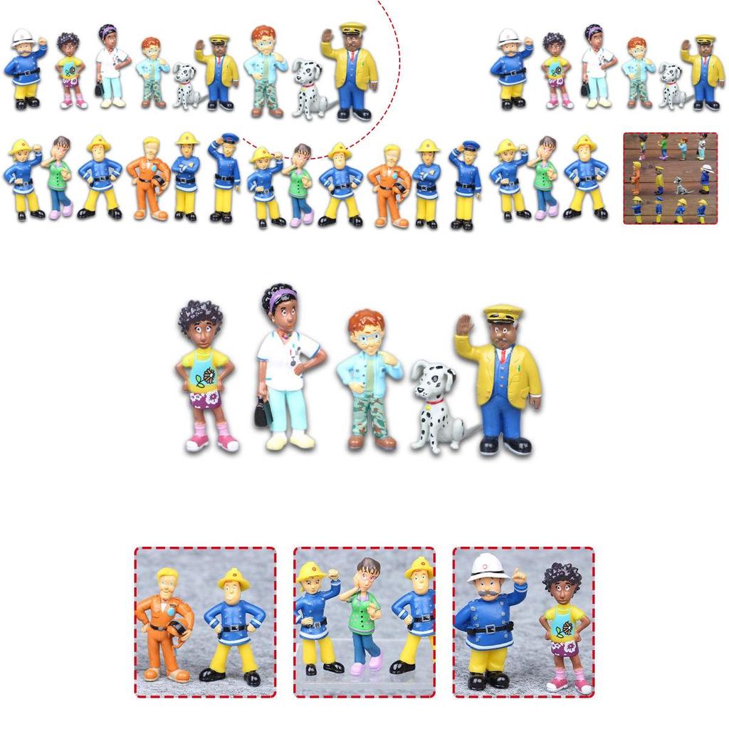 Charming 12pcs Cartoon Fireman Sam Mini Models For Enthusiastic Collectors And Decorators