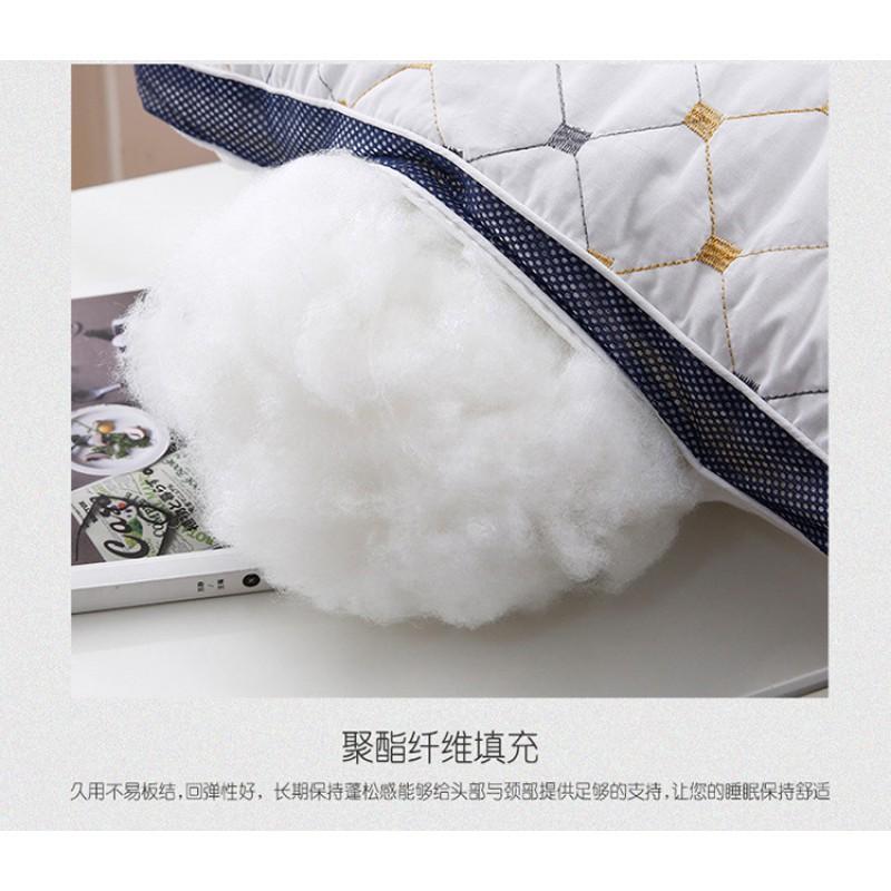 Memory Foam Alternative Pillow Neck Support Single Size 48x74cm Breathable Fiber Filling Hotel Dorm Home Use