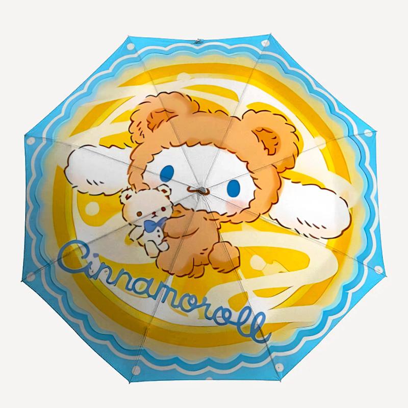 1pc Cinnamoroll, Sanrio Automatic Folding Umbrella - Compact 8-Rib Design, Durable Plastic & Iron, Perfect Gift for Friends & Family, Outdoor Umbrella