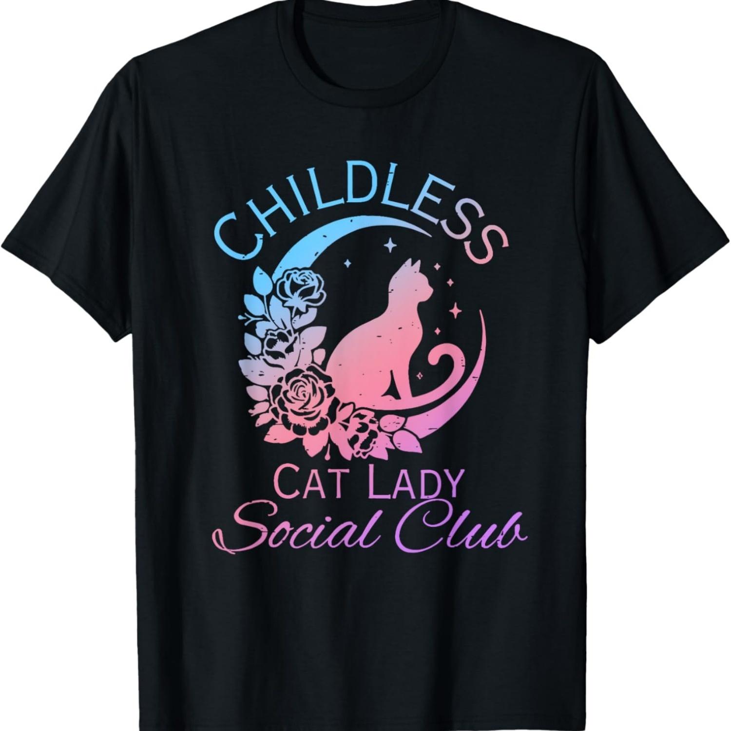 Childless Cat Lady Social Club Meme Cat Kamala T-Shirt S чёрный