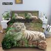 Tiger Duvet Cover Soft Comforter Cover Microfiber Animal Bedding Set Tiger Pattern Quilt Cover for Room Decor 2/3Pcs Bedclothes