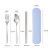 Portable Stainless Steel Cutlery Set: Fork, Spoon & Chopsticks - Ideal for Students & Outdoor Use