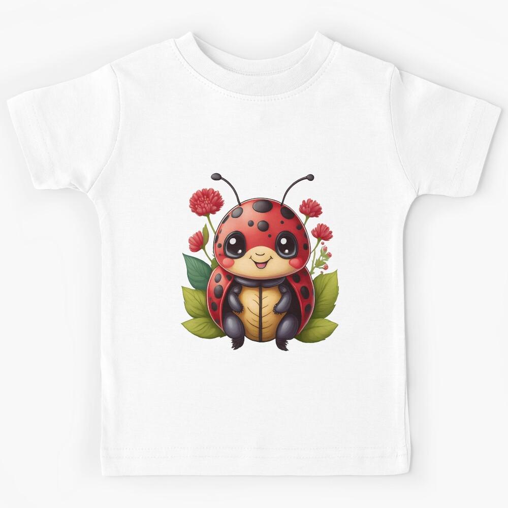 Minimalist Ladybug Art Kids T-Shirt 100