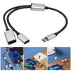 MultiDevice Connection USB C Male To 2 Female Y Splitter, 480Mbps Data Syncs And Charge Cord For Laptops,
