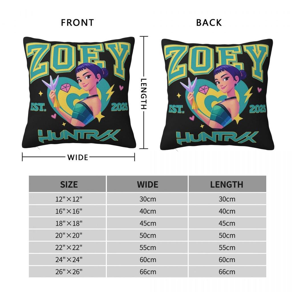 Huntrix Girls Kpop Demon Hunters Pillowcase Printing Cushion Cover Decoration Rumi Zoey Mira Throw Pillow Case Cover Home Square