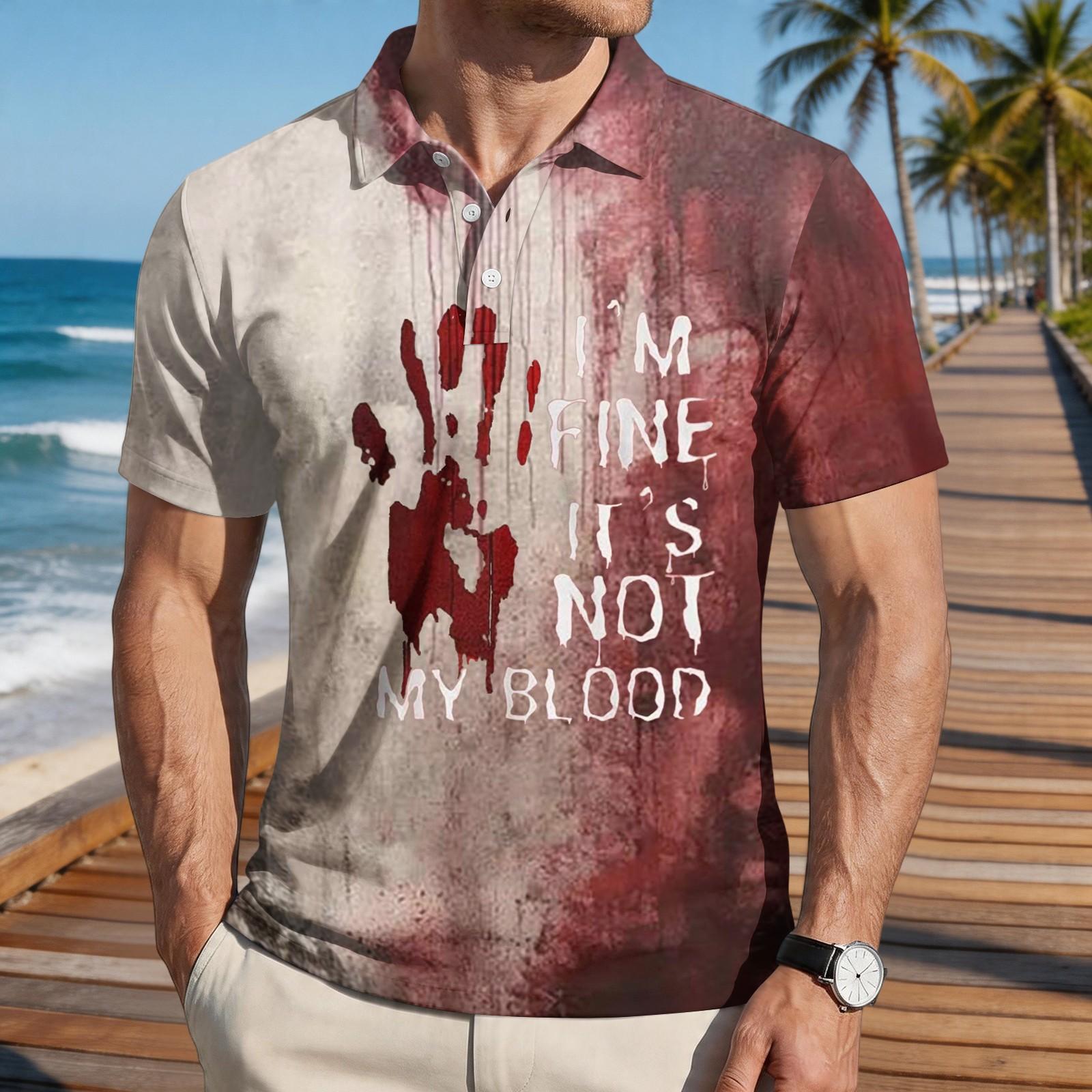 Men s Halloween Printed Short Sleeve Shirt - Casual Graphic Top for Holiday Parties - Fun Design XL бежевый