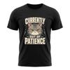 Currently Out of Patience Funny Angry Cat Black T-Shirt