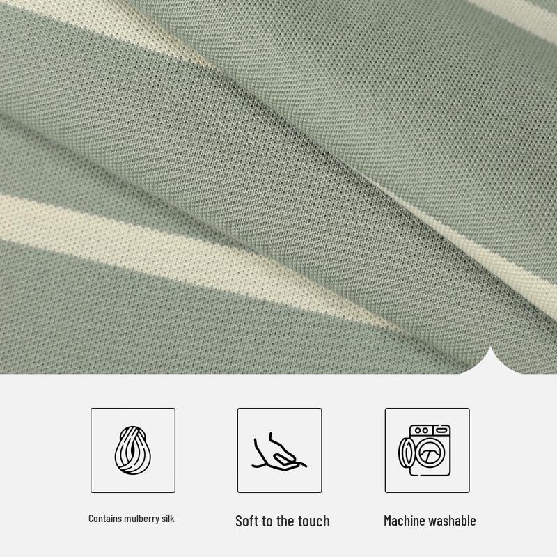 Goldlion Men's Silk Blend Striped Polo Shirt