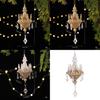 Acrylic Christmas Tree Pendant With Gold Crystal Effect For Holiday Decor