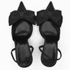 Fashion Elegant Satin Bow Designer Women Pumps Sexy Pointed Toe Back Strap Thin High Heels Summer Cozy Heeled Sandals Party Dress Shoes