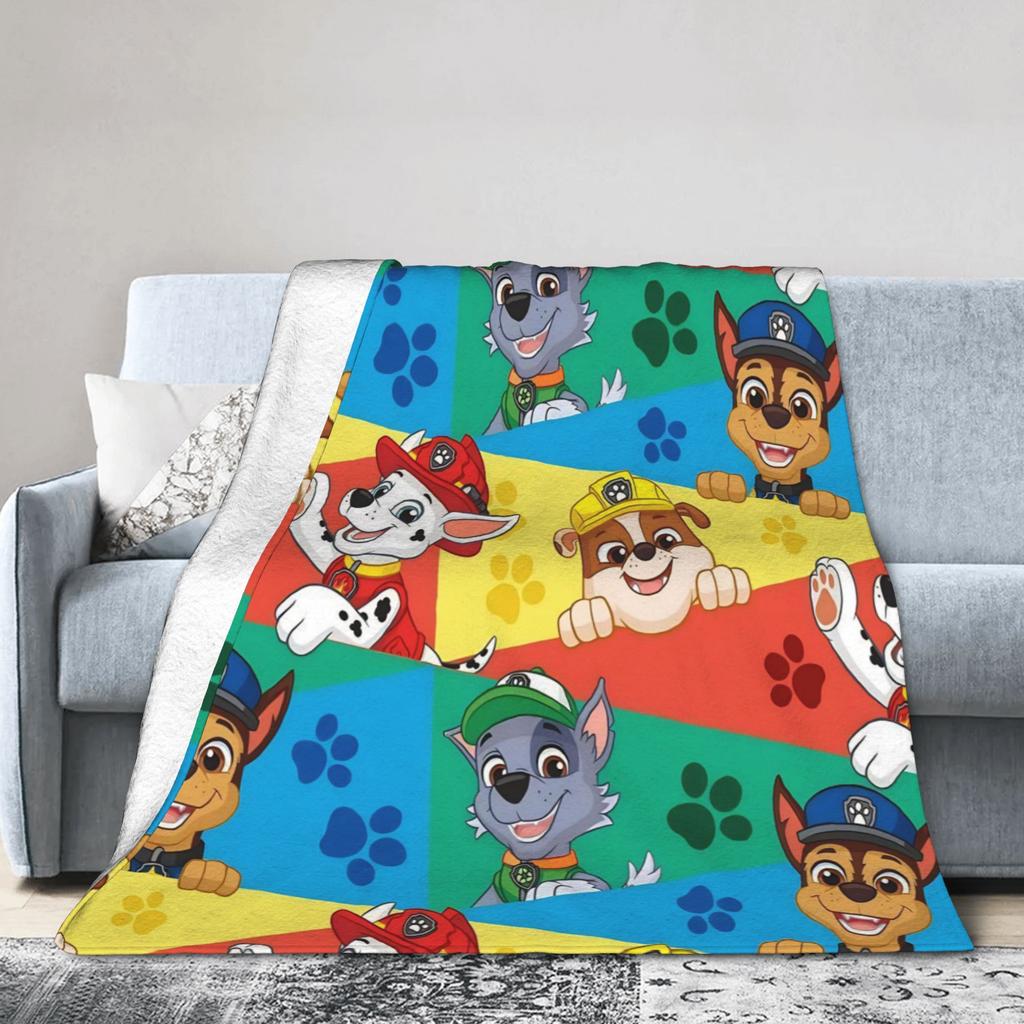 Paws Dog Cartoon Wool Blankets Awesome Throw Blankets for Home 125*100cm Bedspread