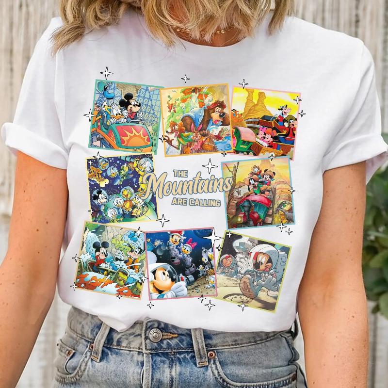 

2026 New Trend Mountains Are Calling Mount Mulangma Printed TShirt Womens Short Sleeve Loose Comfortable Plus Size Top S