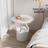 Home Wrought Iron Bedside Table & Storage Bucket - Light Luxury Small Corner Coffee Table