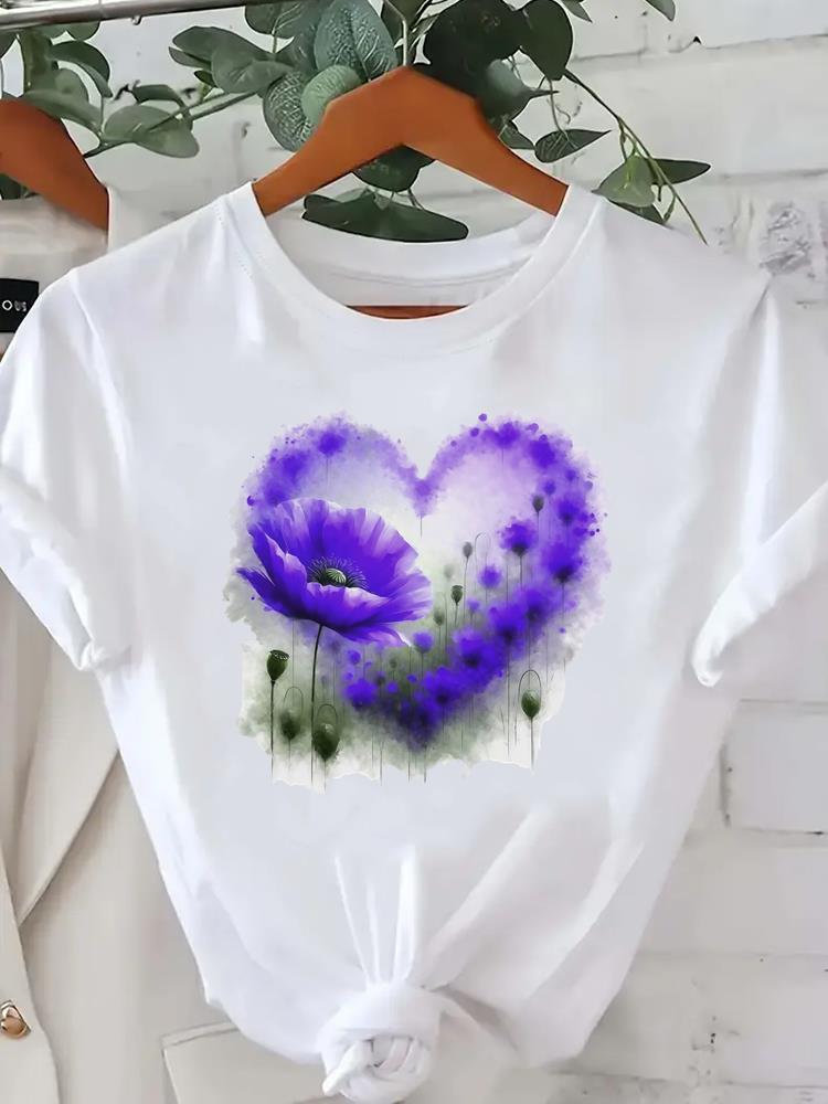 (Asian Size) trend butterfly cute Women Printed Lady Casual Short Sleeve T Tee Top Clothing Shirt Fashion Female Graphic T-shirts