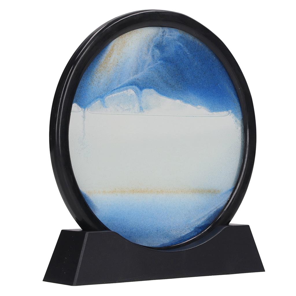 7 Zoll bewegtes Sandbild Entspannende Dekoration 3D Treibsandbild Dekoration für Zuhause Schreibtisch Büro Blau