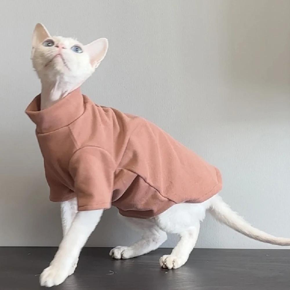 Autumn Winter Cat Hoodie for Cats Solid Pet Kitten Clothes Sphynx Maine Coon Ragdoll Pullovers ropa para gatos mascotas Shirts