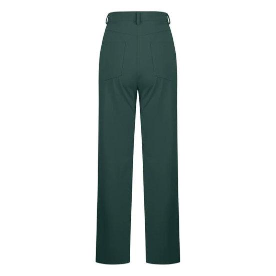 Straight Leg Casual Pants with Pockets Women Business Work Pants Solid Color Super Elastic Long Pants
