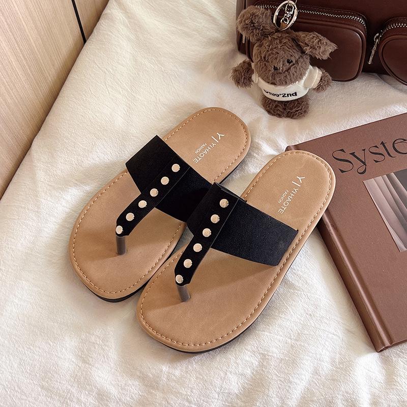 Flats Women's Slippers Clip Toe Summer Woman Sandals 2026 Fashion Beach Flip Flops Fashion Cozy Slides Women Sandalias De Mujer