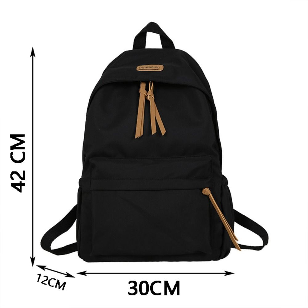 Trendy Nylon Polyester Versatile Backpack White Grey Black Blue Washable School Student Backpack Computer Bag Women Men