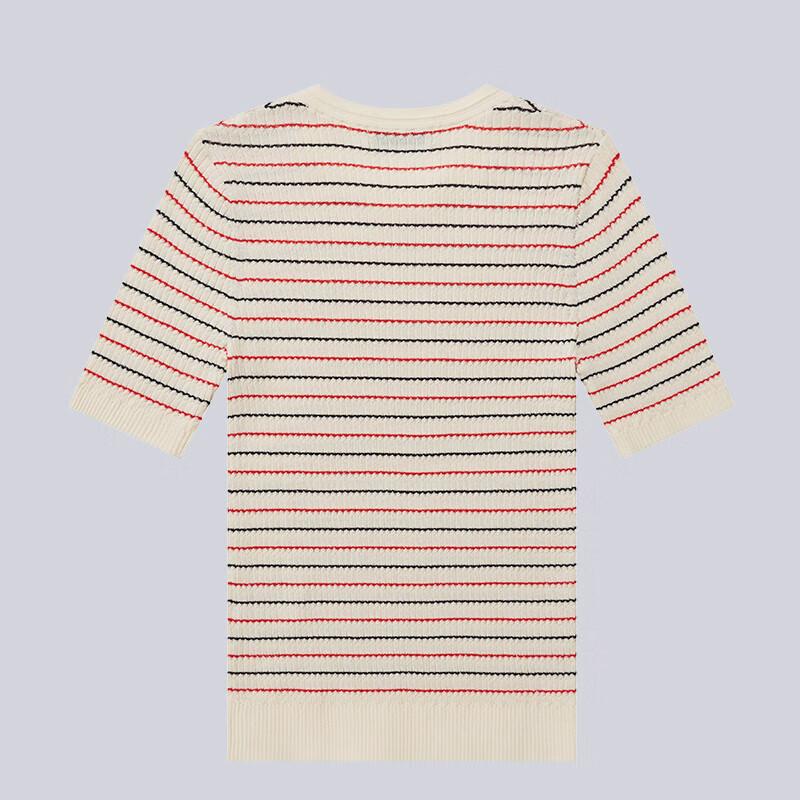 HAZZYS Women's Contrast Striped Short Sleeve Knit Top