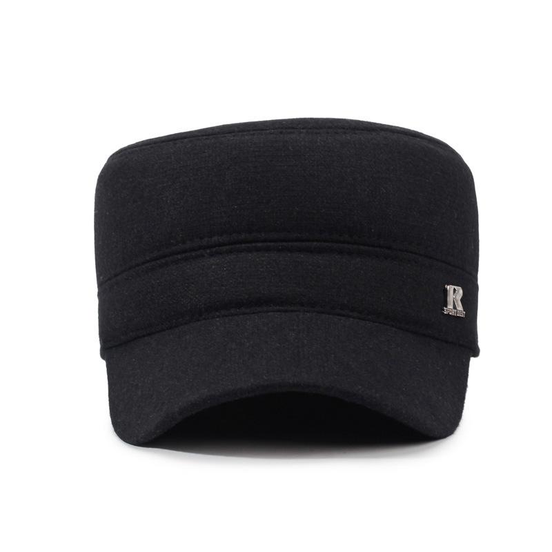 Winter Middle-Aged and Elderly Dad Cotton Cap Men's Outdoor Windproof Cold-Proof Cap Ear Protection Velvet Warm Flat Cap