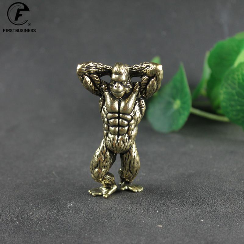 

Важка Латунь Фітнес Горила Маленька Скульптура Прикраса для Під їзду для Вітальні Тварина Орангутан Фігурки Настільні Прикраси Вироби