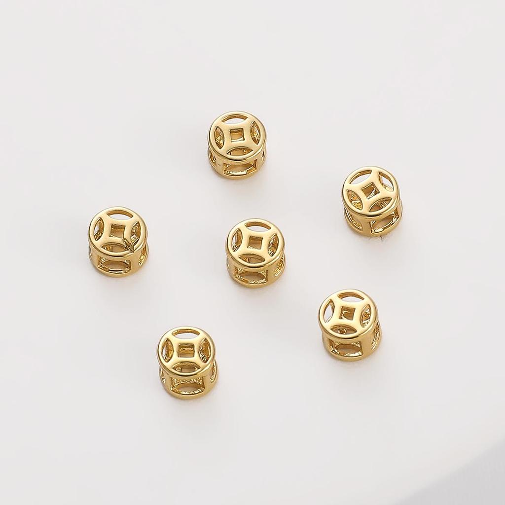 1pc Copper Lucky Cion Beads Charm for Bracelet Necklace DIY Jewelry Making Findings