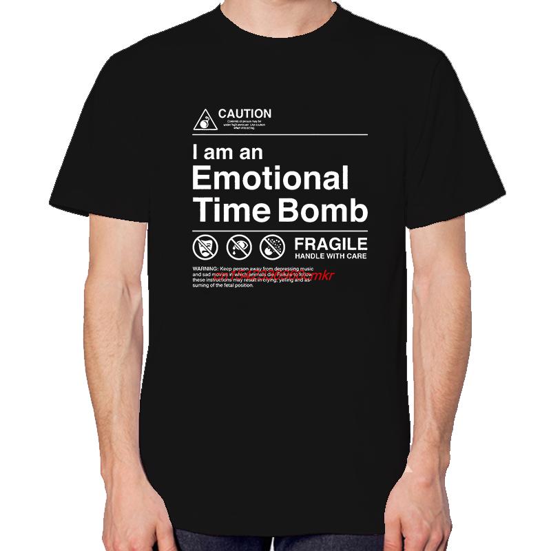 I Am An Emotional Time Bomb Funny Graphic T Shirts Summer Tops Tshirt New Arrival Goods Short Sleeve Tee Cotton Print T Shirt