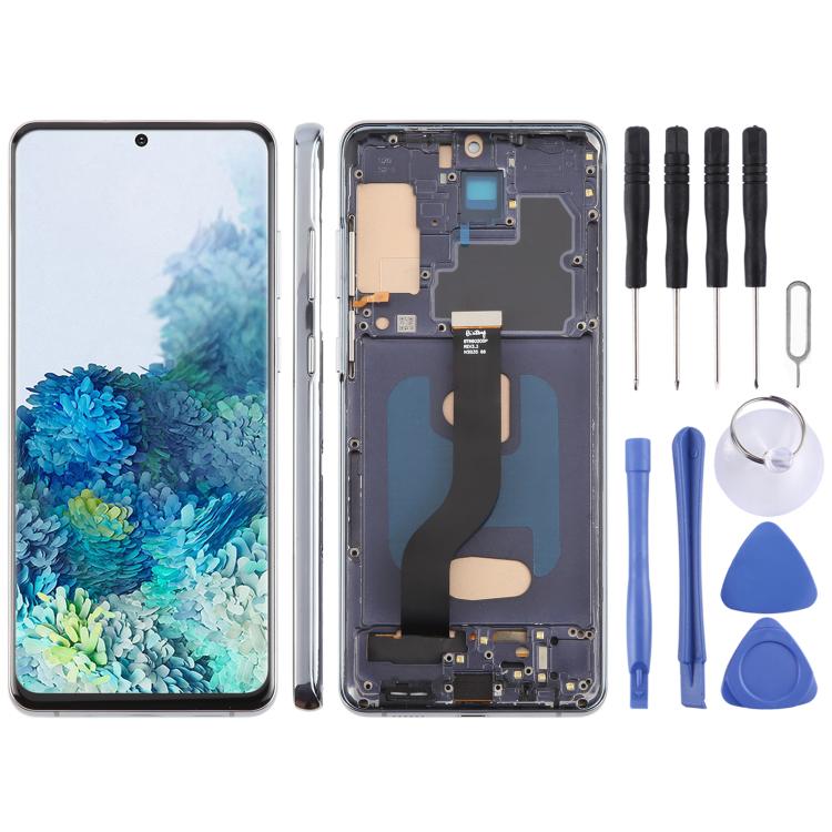 Dla Samsung Galaxy S20+ SM-G985F 6,58 cala Ekran TFT LCD Digitizer Pełny Zestaw z Ramką, Nie Obsługuje Identyfikacji Odciskiem Palca