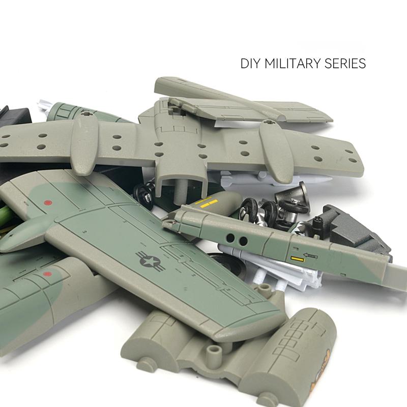 1:72 Modern Military Building Blocks Toy A-10 Aircraft Fighter Army Apache Gunships Tank Assemble Puzzle Model Collection Toys