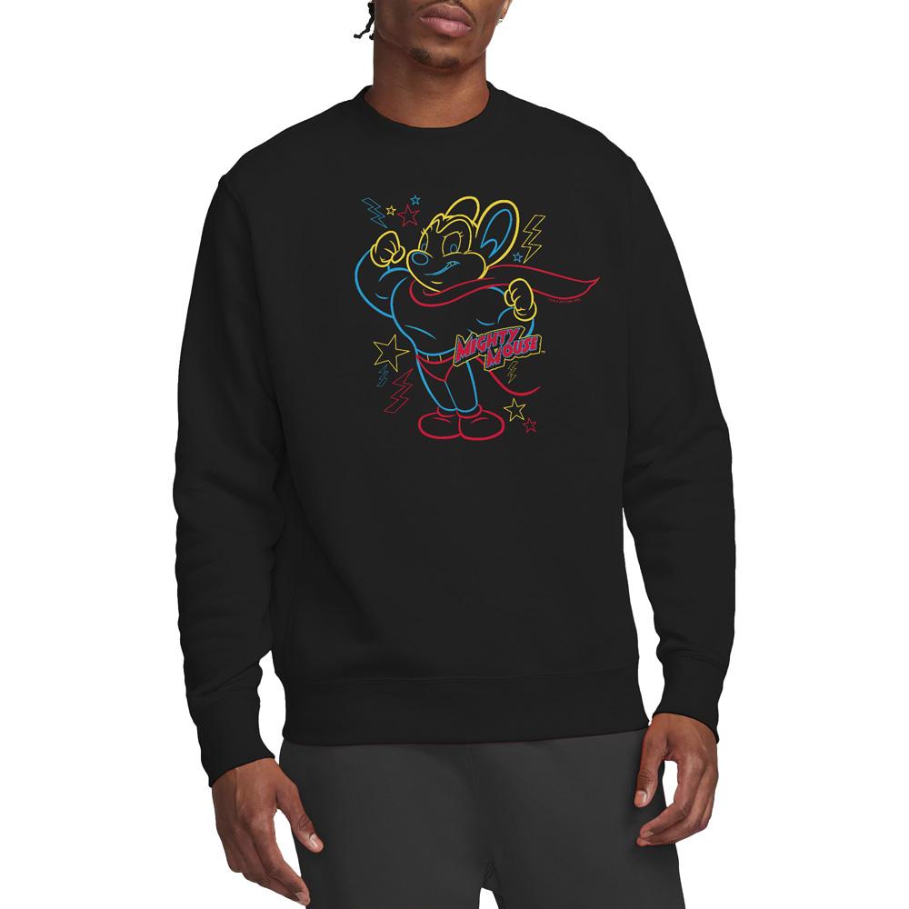 Mighty Mouse Unisex Adult Hero Neon Sweatshirt