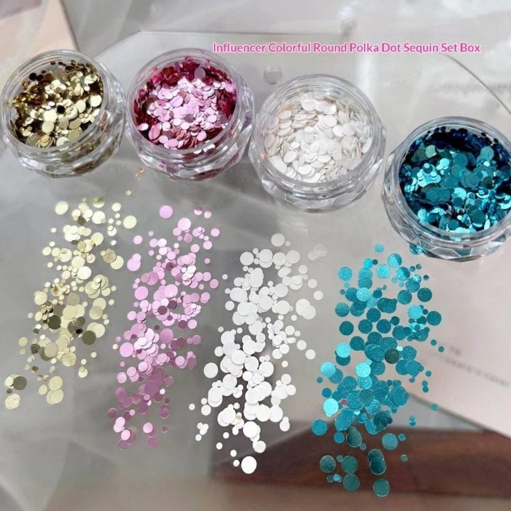 Decorazioni Mini Rotonde a Pois Glitterate per Unghie Fai da Te Patchwork Rotondo con Paillettes Decorazioni per Unghie Uso Professionale