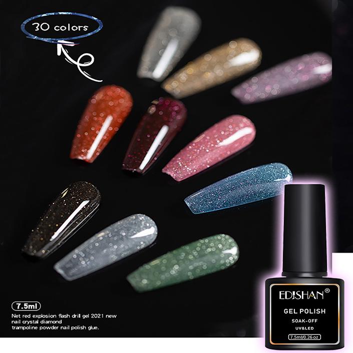 Diamond Nail Glue Lac de unghii Lipici intermitent Lipici pentru fototerapie 30 de culori