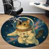 1PC SpaceKitty Office Round Area Rug,  Mat Suitable ForOffice, Under Office Chairs Bedroom Living Room Home Decor, Room Deco