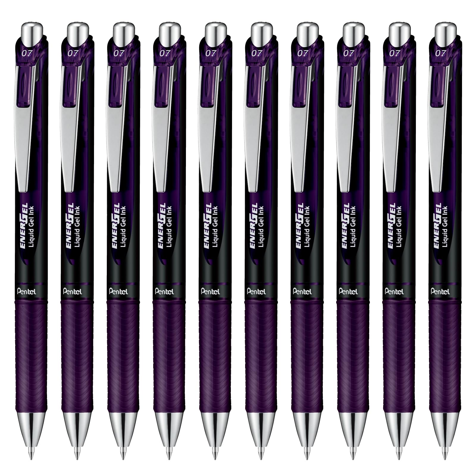 

Pentel Energel Gel Ink Ballpoint Knock Bordeaux 10 Pens Pen, Type, 0.7mm, BL77A2-VA, Black,