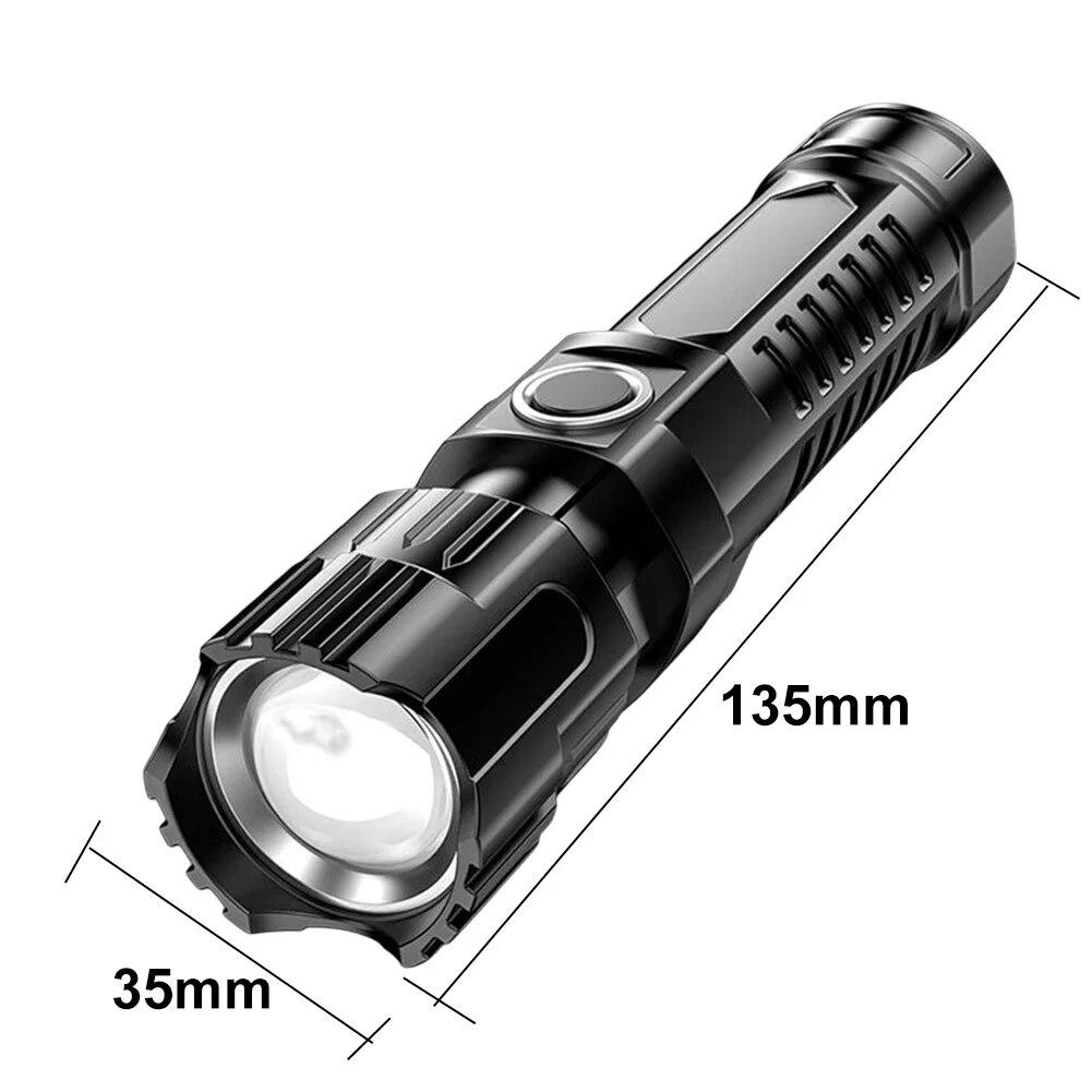 Camping LED Flashlights 150LM Portable High Power Light 3 Modes Rechargeable Daily Waterproof Hiking Outdoor Survival Tools