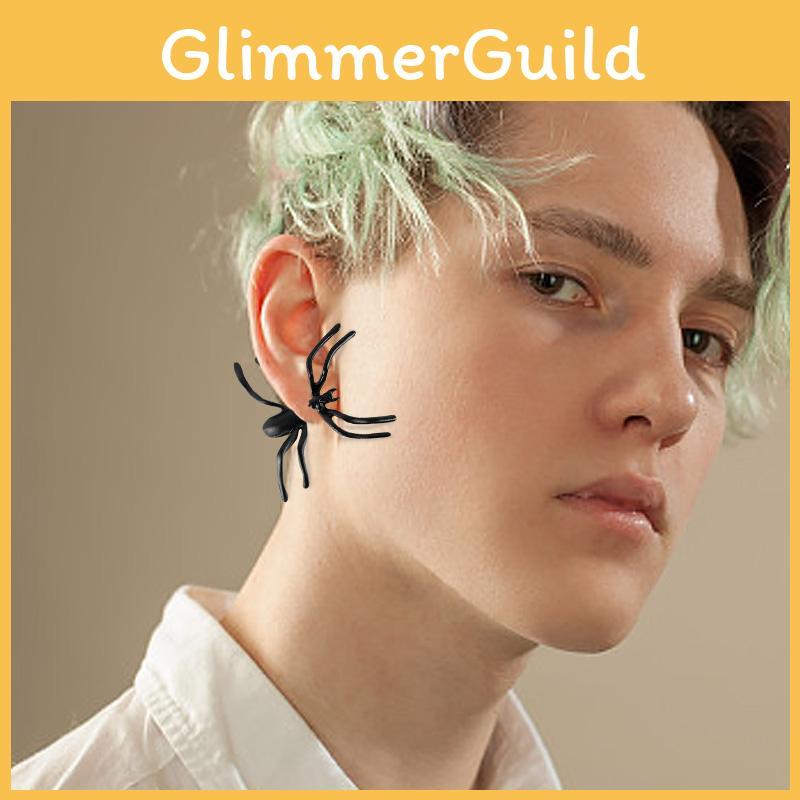 Black Spider Scary Earrings Decoration For Halloween Party Jewelry Fashion Gift