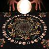Moonphases Plant Tarot Tablecloth Altars Cloth Astrologys Divinations Tapestry