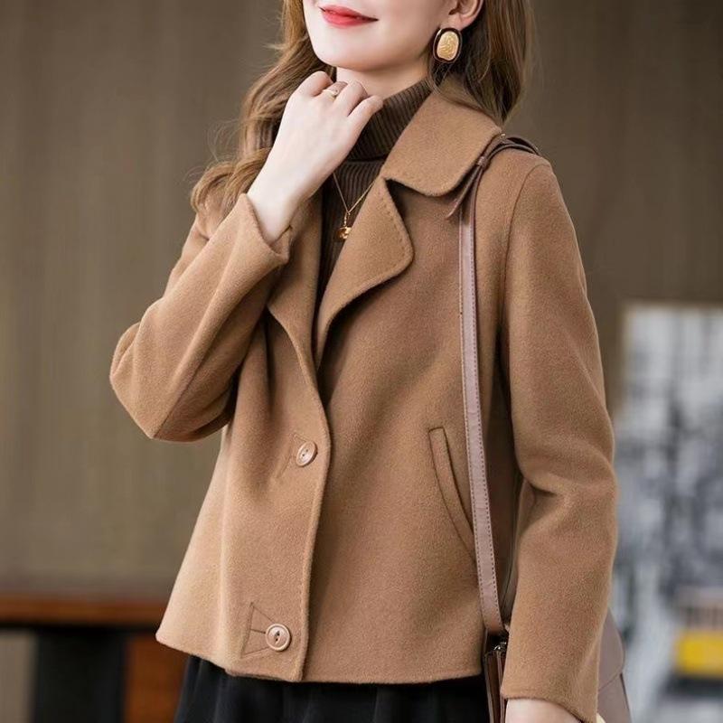 Women's Autumn Coat, Short Double-sided Woolen Coat, Women's Short Woolen Coat, Trendy Women's Clothing for The New Year