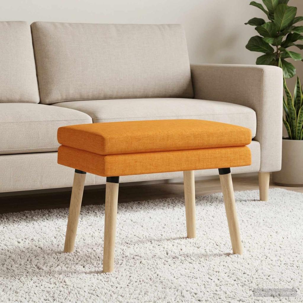 Double Layer Bench Dark Yellow 60 X 40 X 46 Cm Fabric