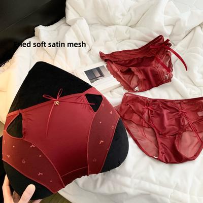 Damen Frühling und Herbst Netz Rot 10A Verlängerter Schritt Mittlere Taille Unterhosen