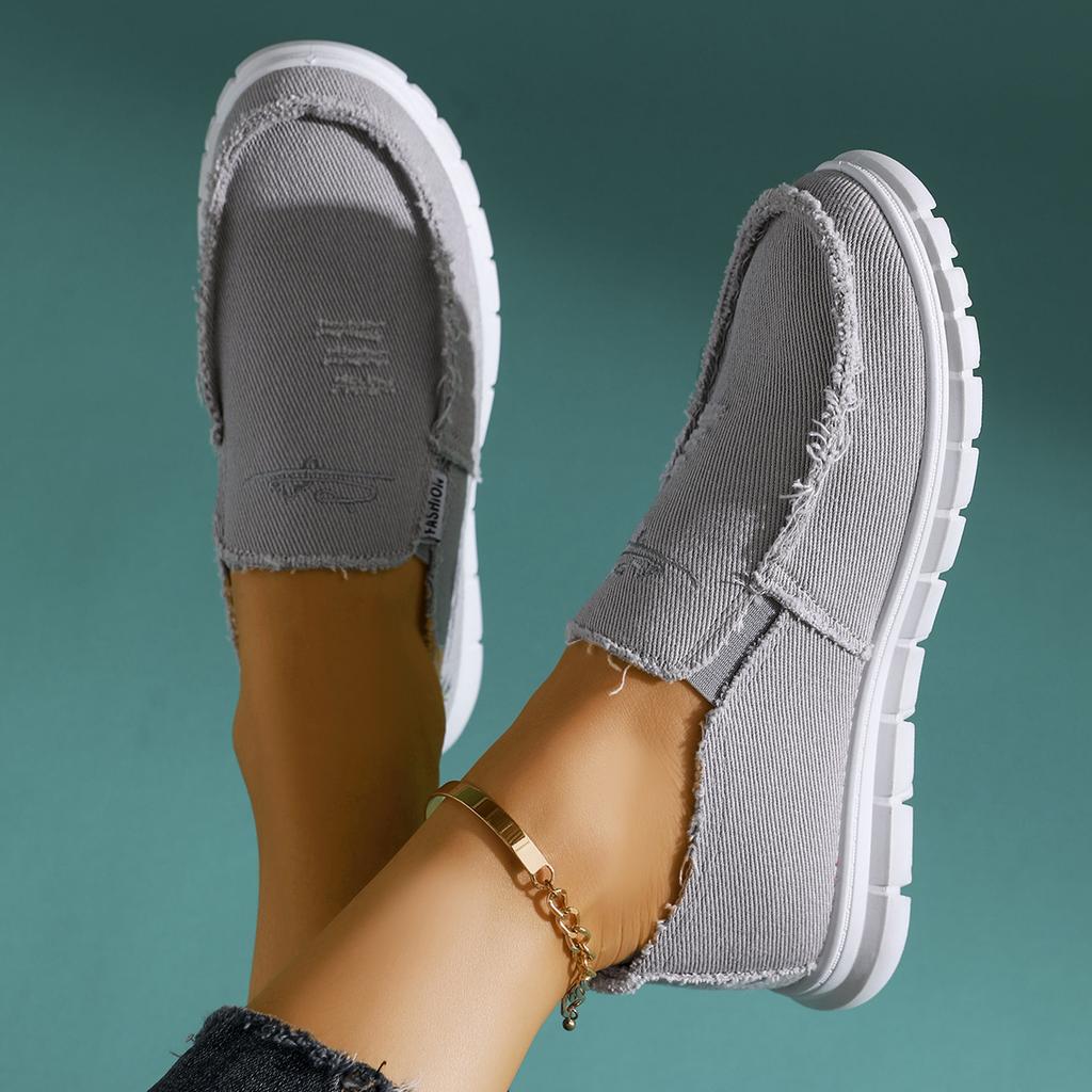 Naiste vabaaja madala säärega tennised pestud lõuendi ja karikakramustriga