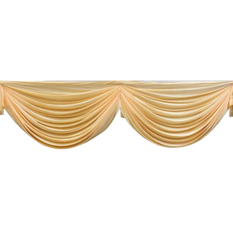 2M Wedding Background Curtain Swag Party Valance Drape Panel Wedding Backdrop Curtain Valance Stage Background Decor Drapery