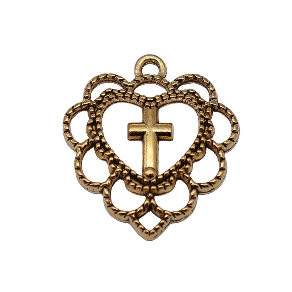Vintage Cross Charms Multi Color Alloy Pendants For Religious Christian Jewelry