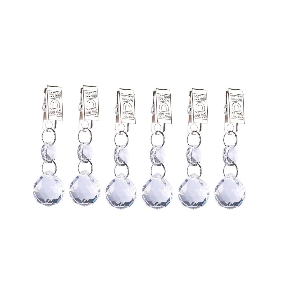 6PCS Windproof Crystal Tablecloth Weight Heavy Duty Tablecloth Clip  Outdoor