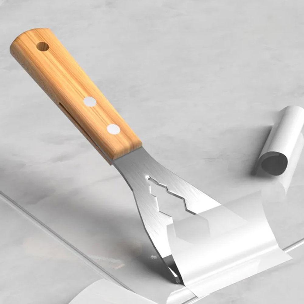 Multifunction Putty Knife with Wooden Handle Steel Thickened Plaster Filling Spatula Scraper Hand Tool for Wall Decor Paint Tool