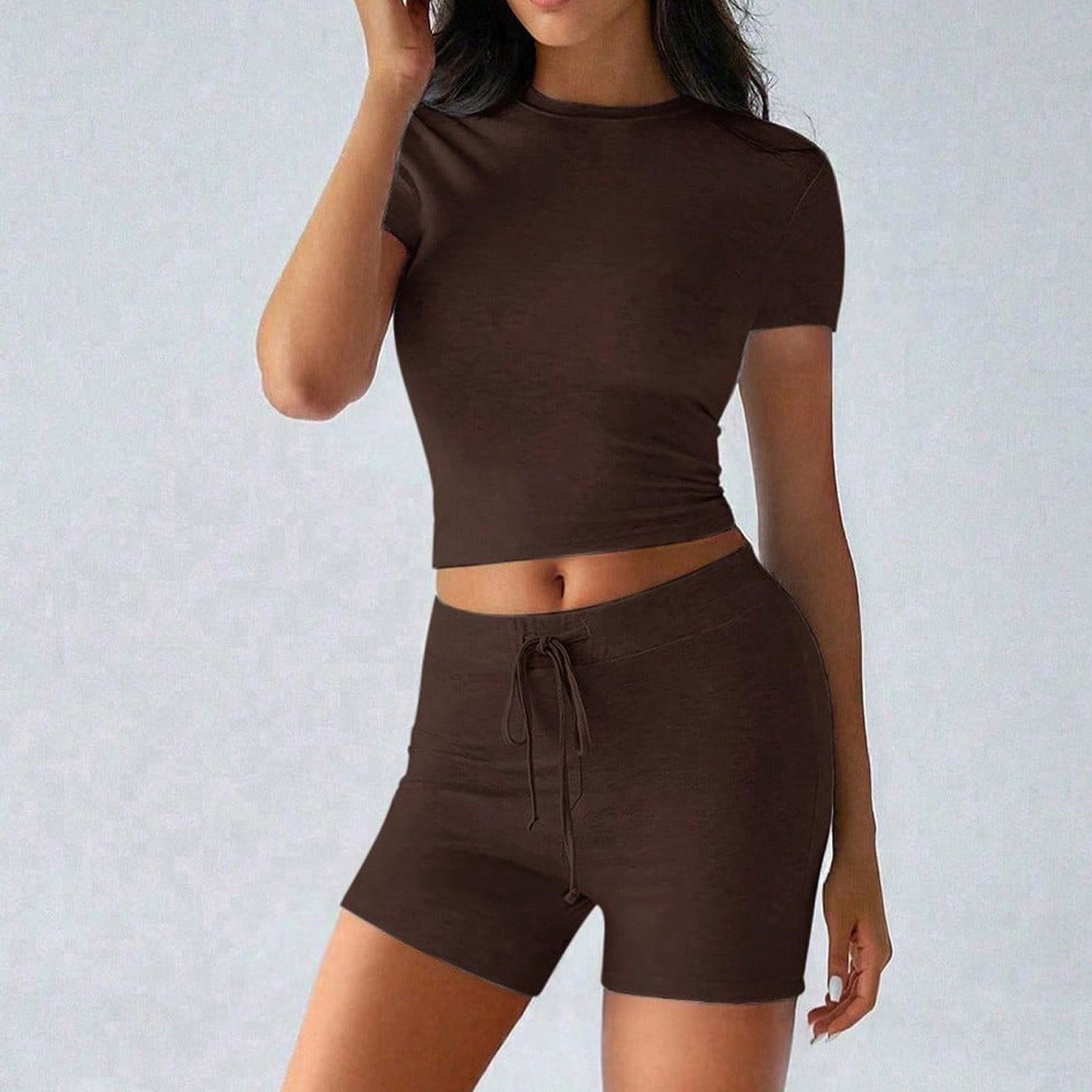 

Женские летние комплекты без рукавов, топы, спортивные костюмы, шорты на шнурках, спортивные костюмы XL