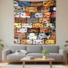 Colorful Cartoon Cat Pattern Patterned Design Patterned tapestry for bedroom and living room home decor sofas