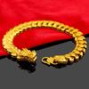 Dominant Dragon Sand Gold Wheat Ear Bracelet: Dragon Head Clasp for Men, Ideal Boyfriend's Qixi Gift